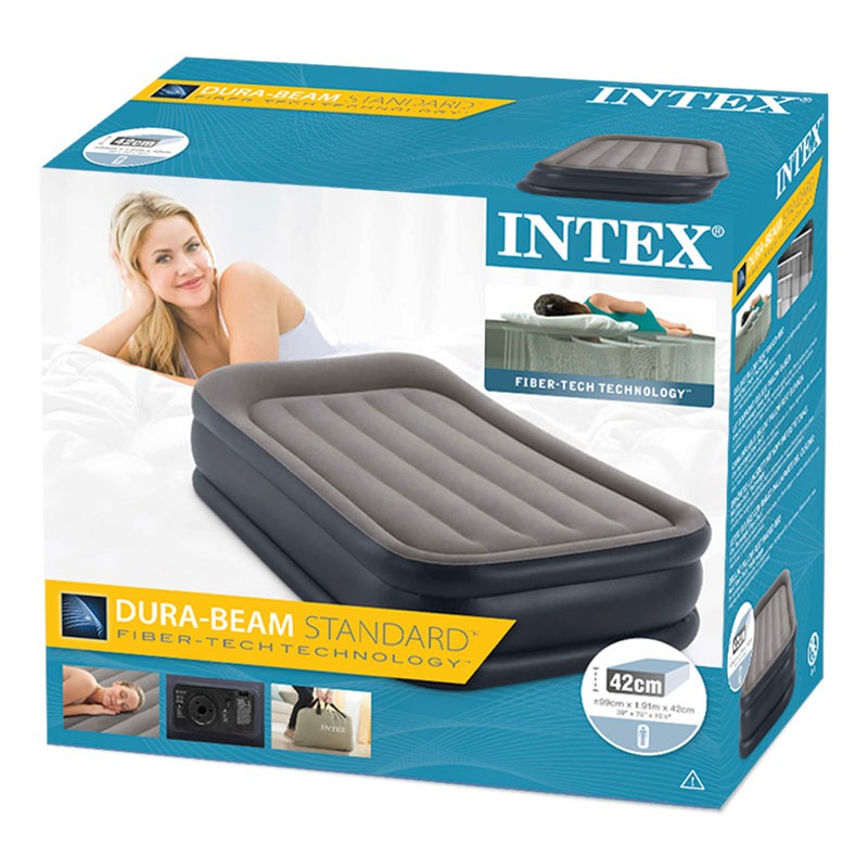 INTEX Dura-Beam Standard Pillow Rest Colchón Inflable Matrimonio Cama Aire  Individual Colchón Hinchable Camping Color