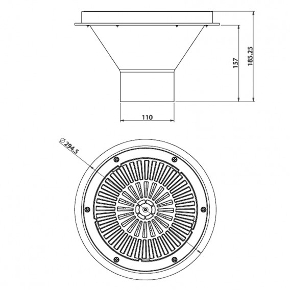 Dimensiones boquilla de fondo regulable 3" piscina hormigón AstralPool