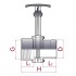 Dimensiones válvula de guillotina roscar hembra x espiga