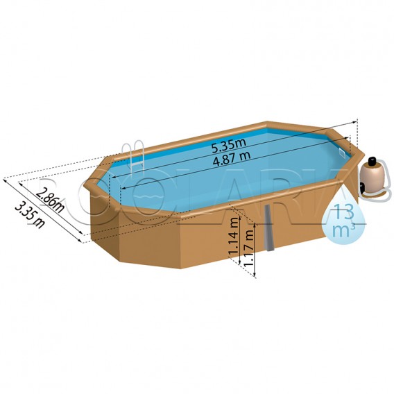 Dimensiones piscina Gre Sunbay Cannelle 2 7900872