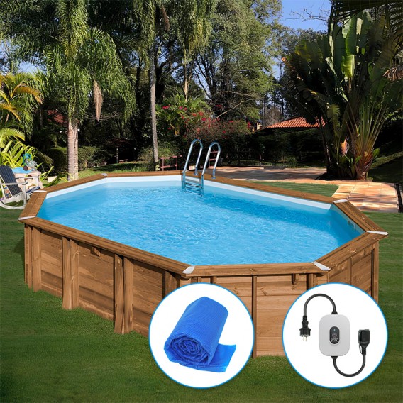 Piscina de madera Gre Sunbay Safran 2 ovalada