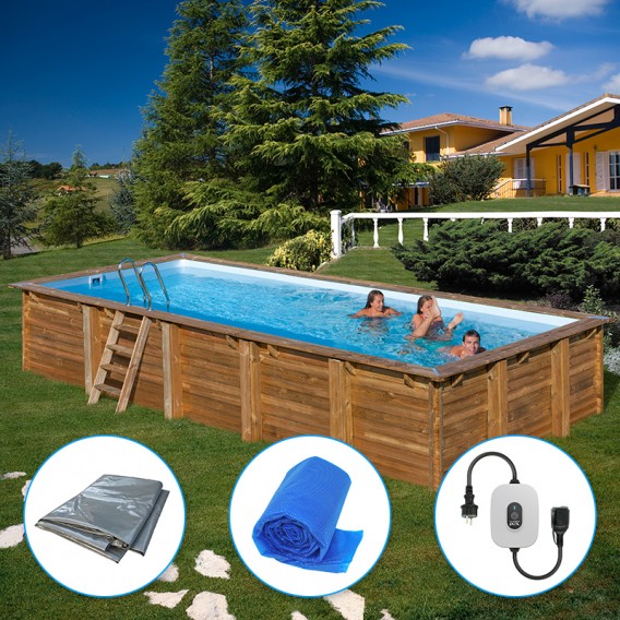 Piscina de madera Gre Sunbay Braga rectangular