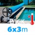 Pack manta térmica verano + enrollador piscinas 6x3 m